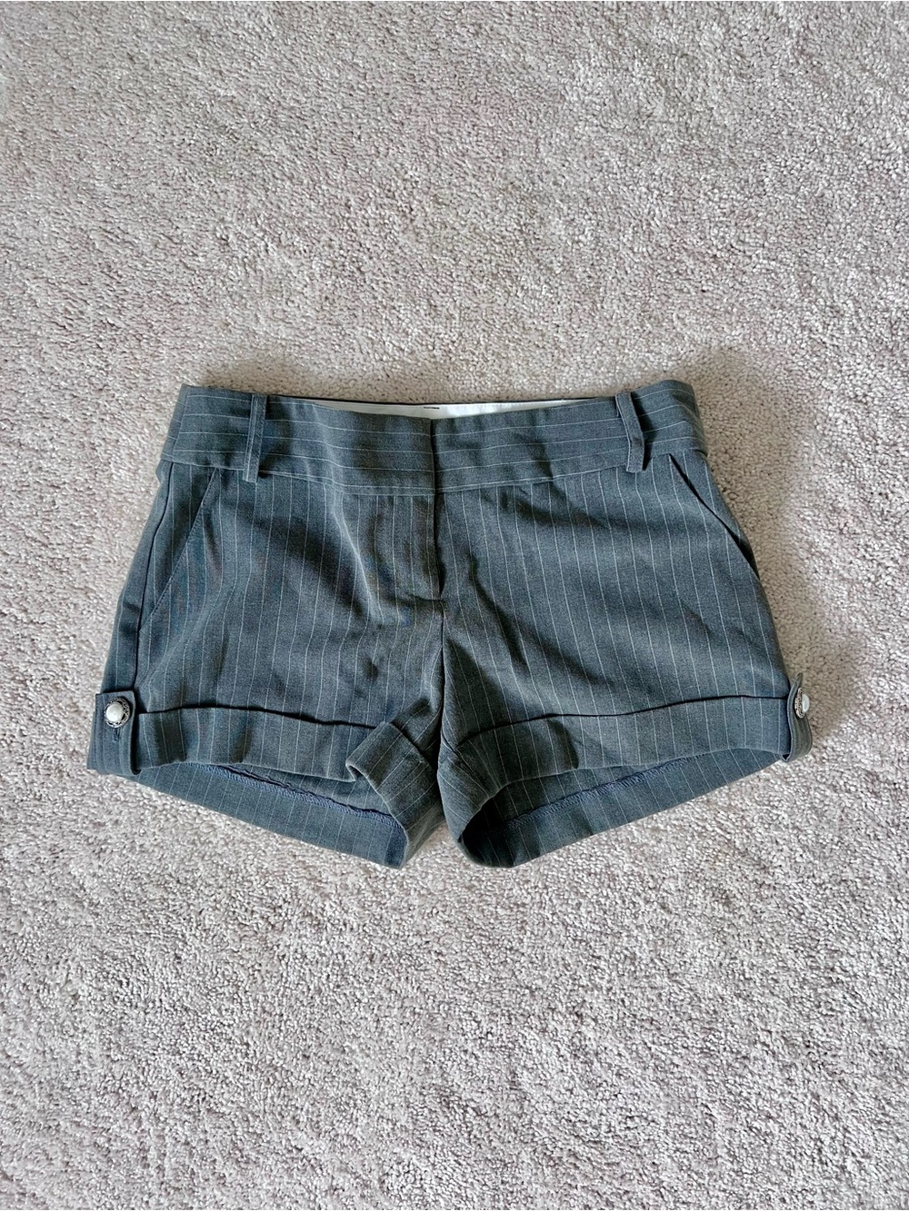 Gray Pinstripe Cuffed Shorts - size 3